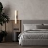 Biały stylowy nowoczesny designerski kinkiet LED do łazienki szklany ryflowany klosz LINEA LP-0510/1W-45 WH CCT Light Prestige IP44